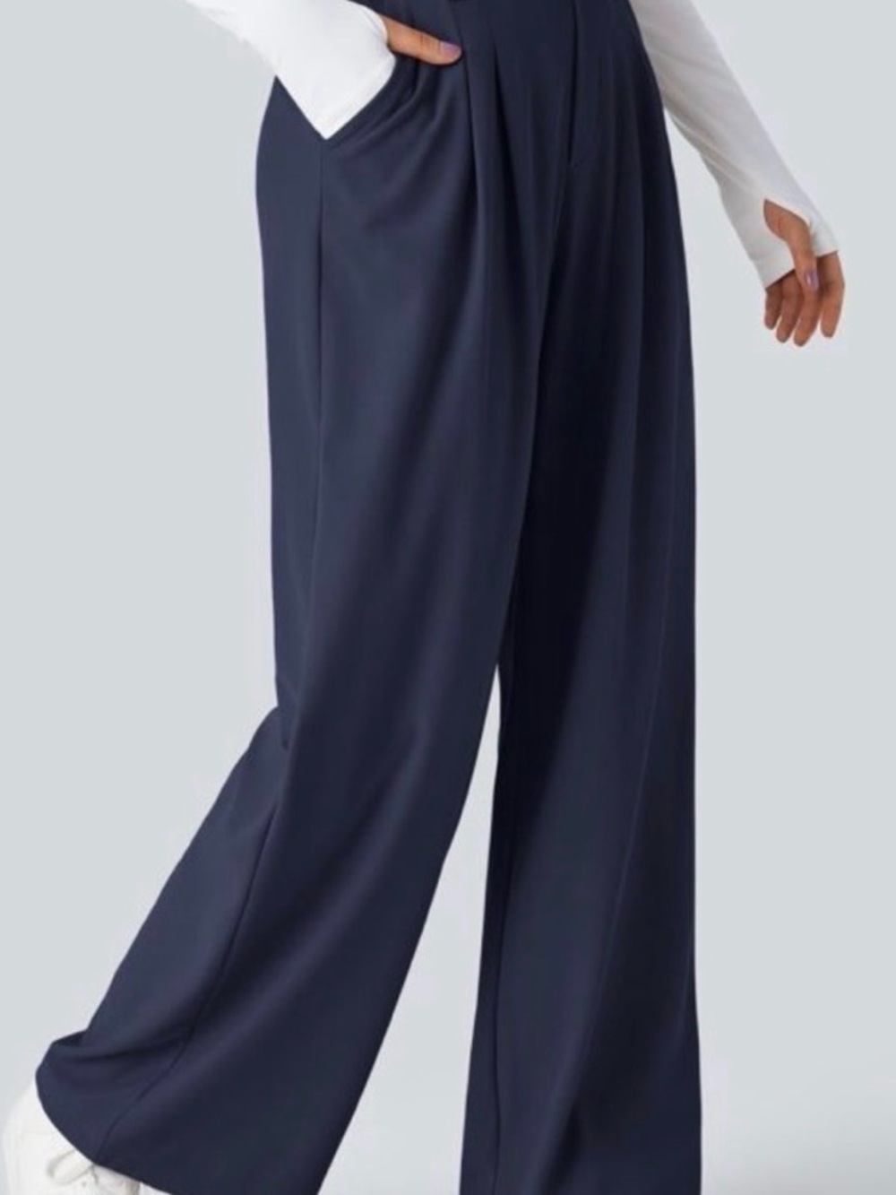 HALARA Navy Wide Leg Pants